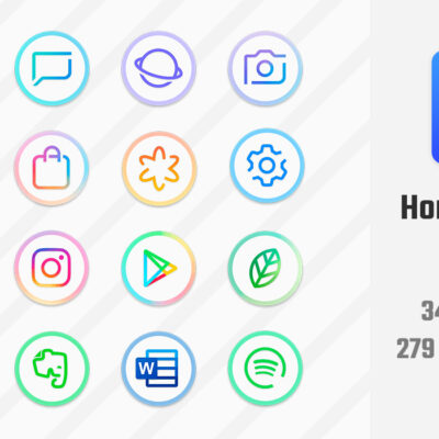 Horux White - Round Icon Pack