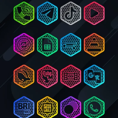 Hexanet - Neon Icon Pack